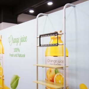 Straight Backdrop With Double Shelving Racks