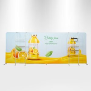 Straight Backdrop With Double Shelving Racks