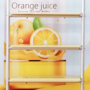 Straight Backdrop With Double Shelving Racks