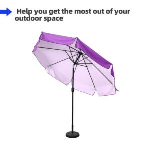 2.7×2.7m Tilting Patio Umbrellas With Valances (Iron Frame)